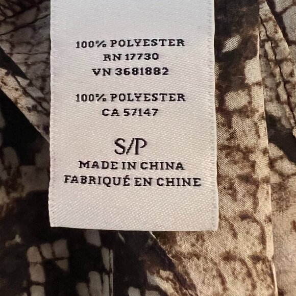 Altuzarra for Target 20th Anniversary Snake Print Brown Chiffon Blouse Size S - Picture 5 of 12